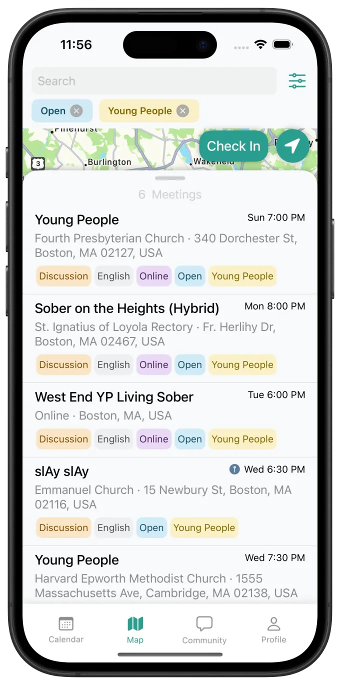 MyMeetings recovery tracking dashboard