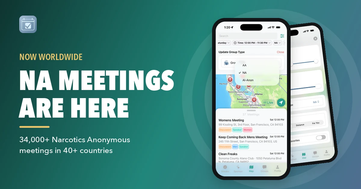 NA meetings are here: 34,000+ Narcotics Anonymous meetings in 40+ countries on MyMeetings